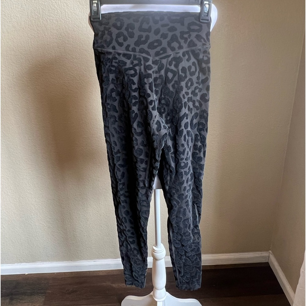 BALANCE black leaped print velvet leggings | small